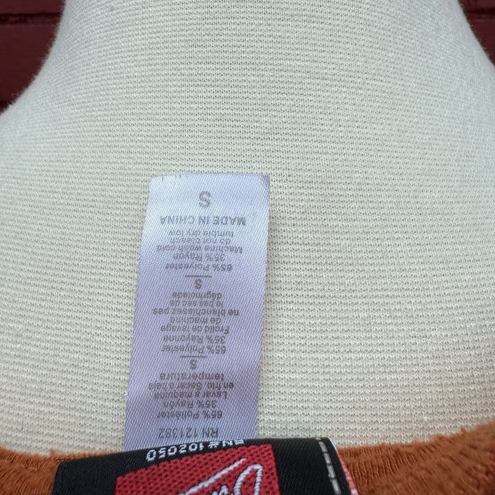 Harley Davidson Motorcycles Ride Free Shirt Womens Size Small Orange Tire Wings - Picture 7 of 7